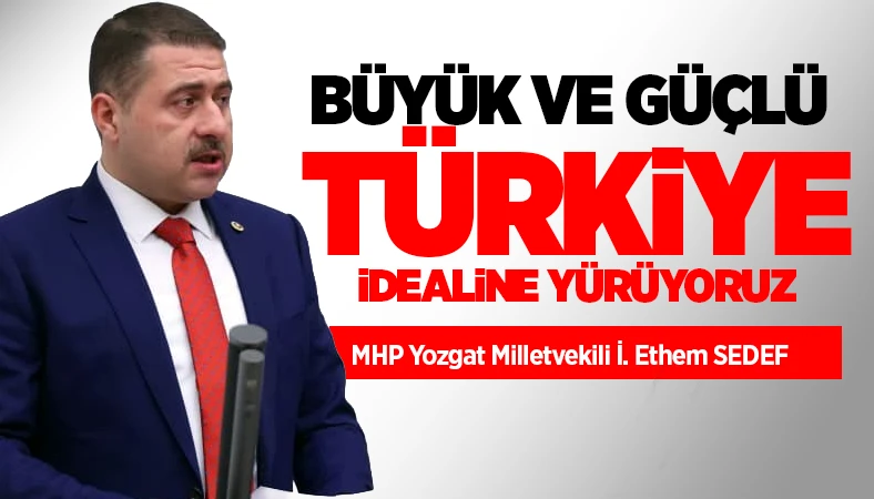 Sedef, Büyük ve Güçlü Türkiye İdealine Yürüyoruz