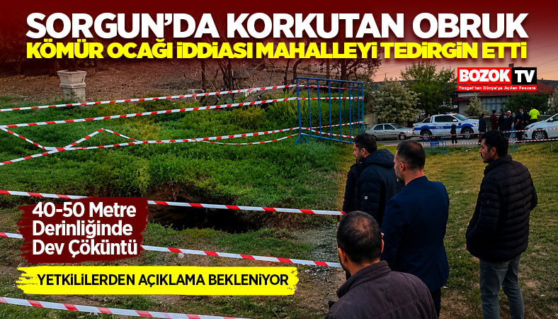 Sorgunda obruk oluştu mahalleli tedirgin